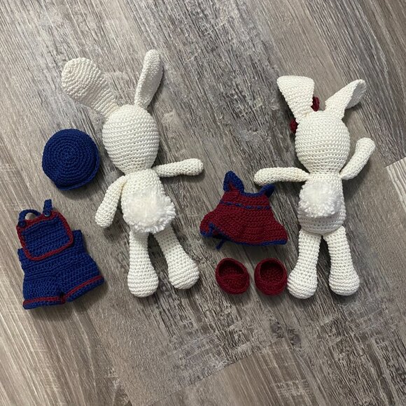 One-of-a-Kind Stuffed Amigurumi animals with clothes buy as a set or separately - Picture 3 of 7